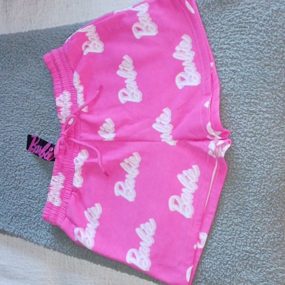 Barbie Pink Athletic Shorts with Playful Logo Design